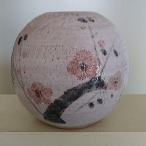 Mino kogama kikyoya kiln Plum vase japanese pottery